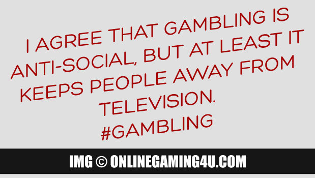 I agree that gambling is…