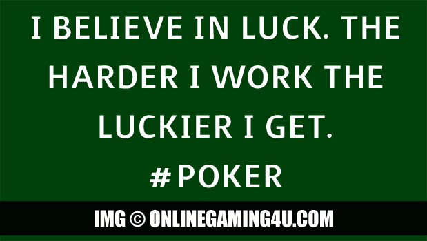 I believe in luck…